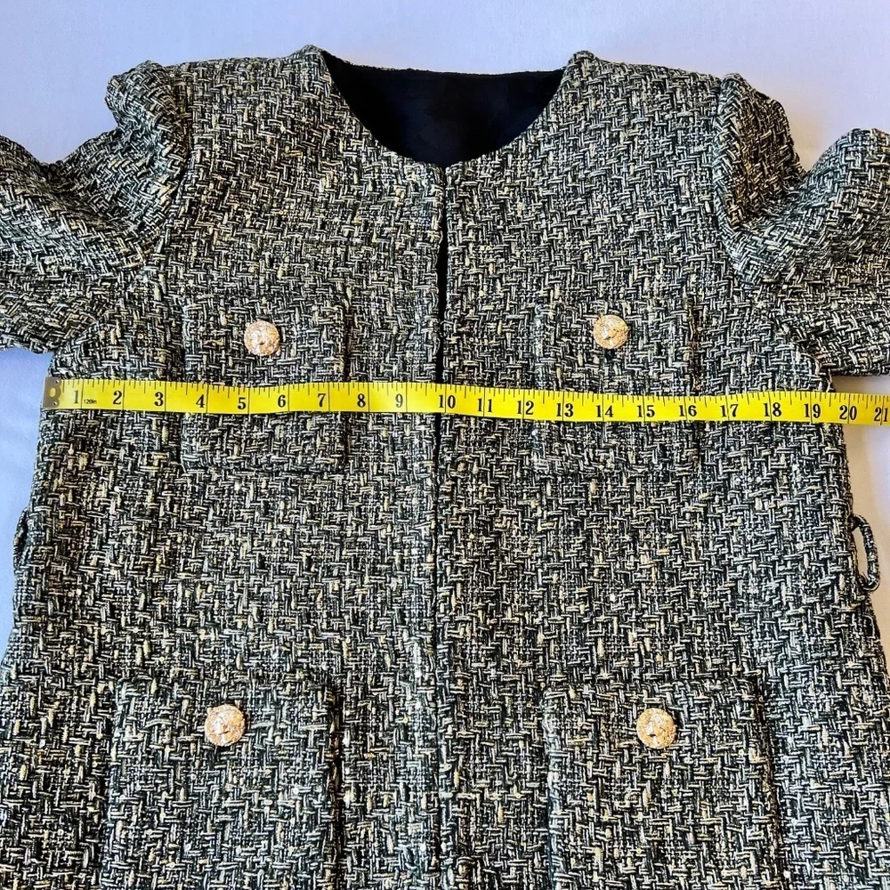 *FIRM PRICE* Tweed Sequin Embellished Gold, Black, and Cream Blazer